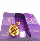24K Gold Foil Purple Rose - Mother's Day Gift