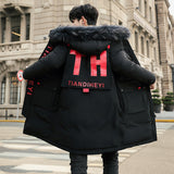 2019 Winter Stylish Long Hooded Cotton Jacket for Men