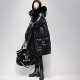 Korean Style Loose Plus Size Thickened Padded Jacket Women's Hooded Large Fur Collar