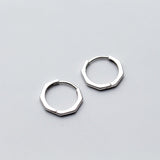 S925 Silver Octagon Ear Clip Black
