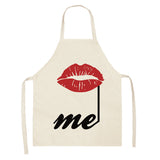 Letter Linen Apron Kitchen Stain-resistant Sleeveless Coverall