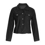 Women's Corduroy Long Sleeve Jacket - Casual Button-Up Coat With Flap Pockets