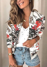 Women's Jacket Zipper Casual Bomber Jacket Coat Stand Collar Short Clothes
