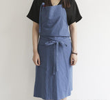 Solid Color Kitchen Apron Japanese Style Korean Style Sleeveless Multi-color Cotton And Linen