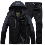 Men's Winter Waterproof Fleece Lined Outdoor Jacket Set