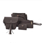 Vintage Lychee Pattern Four-Piece Mother-Daughter Bag Set
