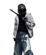 Sports Armor Hoodie With Protective Structure And A Zip-up Hood