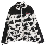 Oversized Cow Print Plush Cotton Jacket for All