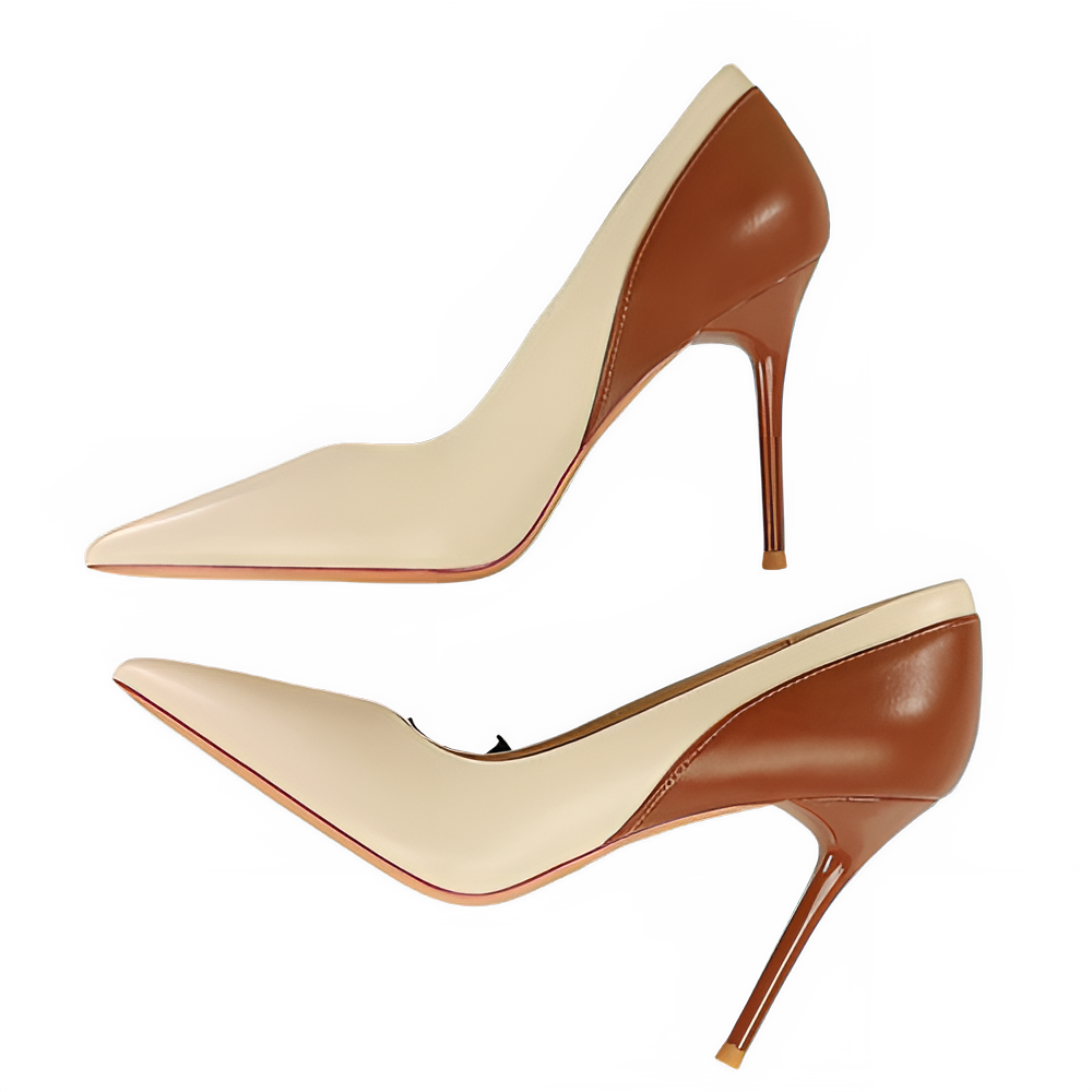BIGTREE Shoes Color Blocking Women Pumps Pointed Tip High Heels Sexy Party Shoes Stilettos Heels Women Shoes Large Size 42 43