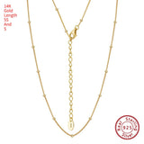 S925 Sterling Silver Necklace 14K Gold