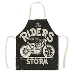 Creative Motorcycle Poster Art Letter Linen Kitchen Apron